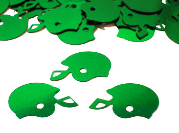 Green Metallic Football Helmet Confetti by the pound or packet